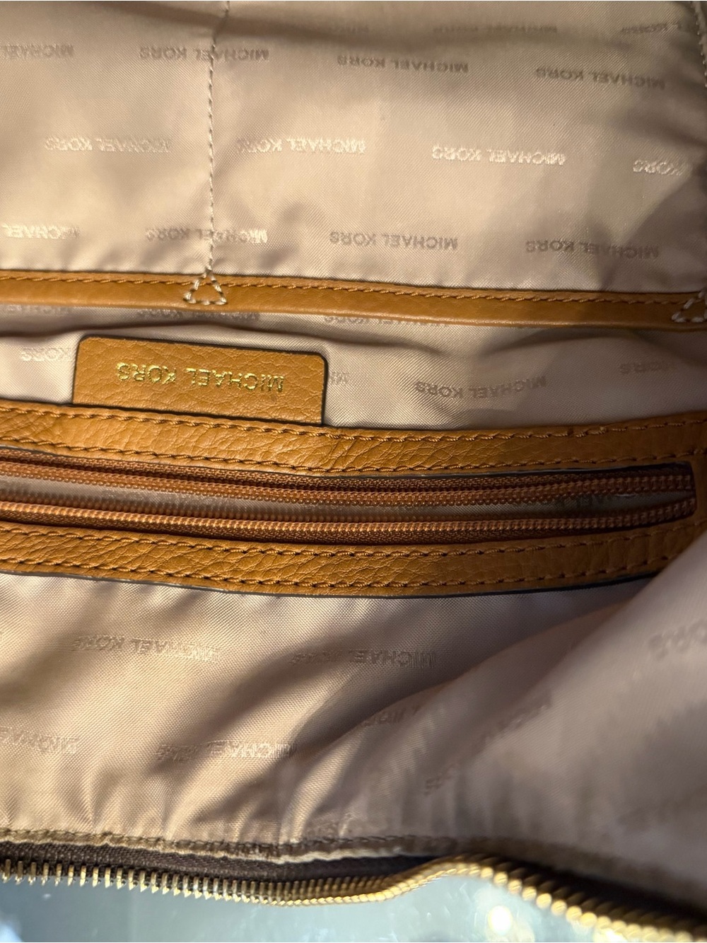 Michael Kors Brown & Tan Logo Hobo with Tassel - Picture 8 of 11